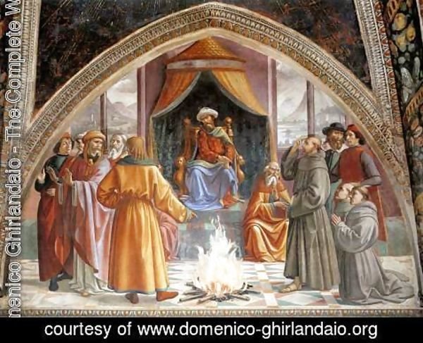 Domenico Ghirlandaio - St Francis cycle, Test of Fire before the Sultan