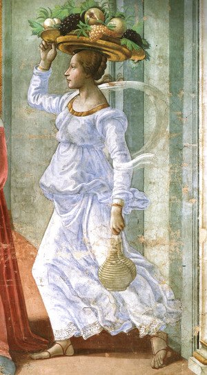 Domenico Ghirlandaio - 12, Birth of St John the Baptist (detail 1)