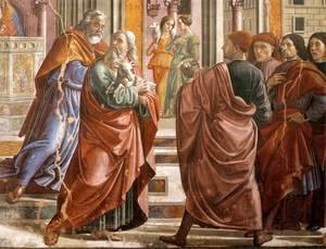 Domenico Ghirlandaio - Expulsion of Joachim from the Temple (detail)