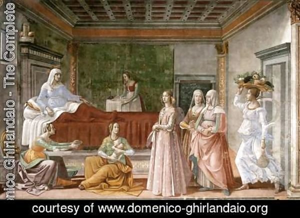 Domenico Ghirlandaio - Birth of St John the Baptist 2