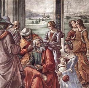 Domenico Ghirlandaio - Zacharias Writes Down the Name of his Son (detail)