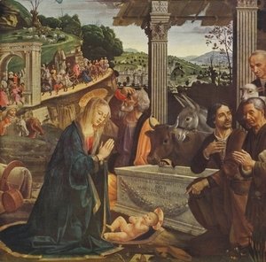 Domenico Ghirlandaio - Adoration of the Shepherds 1482-85