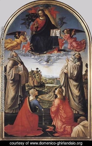 Domenico Ghirlandaio - Christ in Heaven with Four Saints and a Donor c 1492