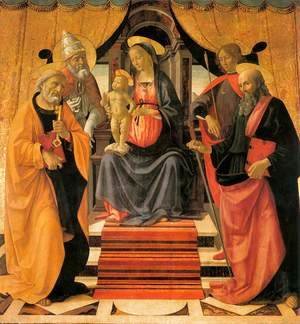 Domenico Ghirlandaio - Madonna and Child Enthroned with Saints c. 1479