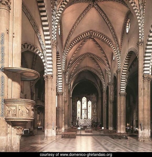 View Along The Nave To The Tornabuoni Chapel