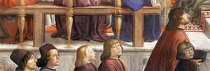 Domenico Ghirlandaio - Confirmation of the Rule (detail 5) 1482-85