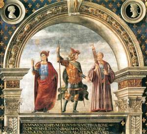 Domenico Ghirlandaio - Decoration of the Sala del Gigli (detail) 1482-84
