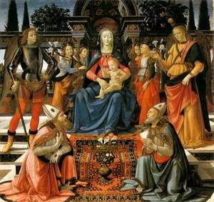 Domenico Ghirlandaio - Madonna and Child Enthroned with Saints c. 1483