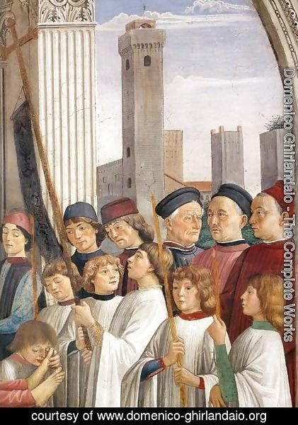 Domenico Ghirlandaio - Obsequies of St Fina (detail) 1473-75