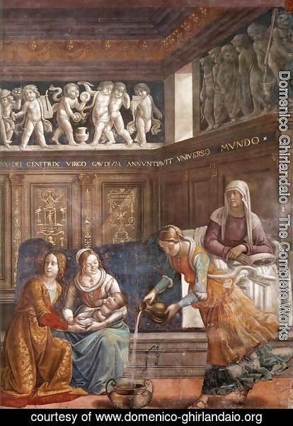 Domenico Ghirlandaio - Birth of Mary (detail)