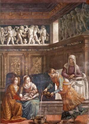 Domenico Ghirlandaio - Birth of Mary (detail)
