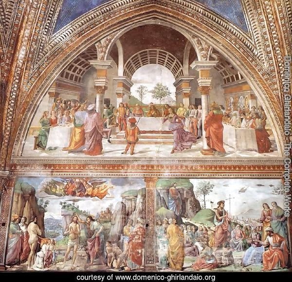 Right wall of the Tornabuoni Chapel (detail)