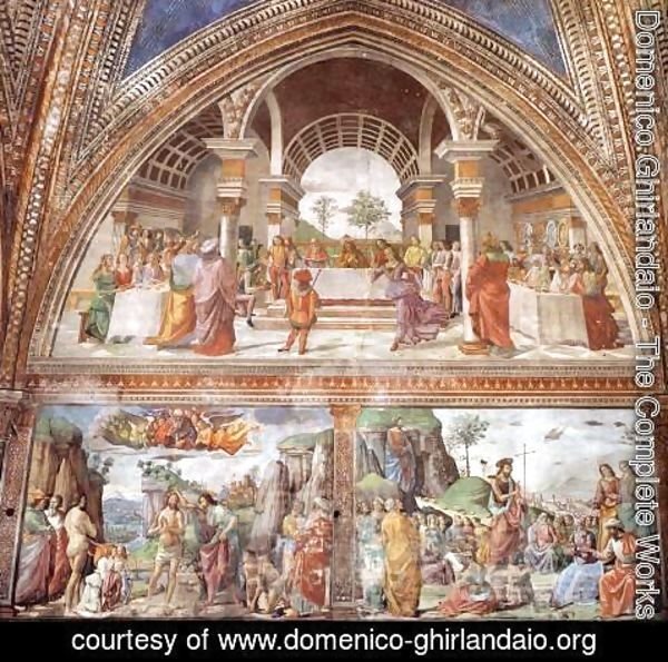 Domenico Ghirlandaio - Right wall of the Tornabuoni Chapel (detail)