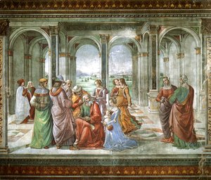 Domenico Ghirlandaio - Zacharias Writes Down the Name of His Son 2