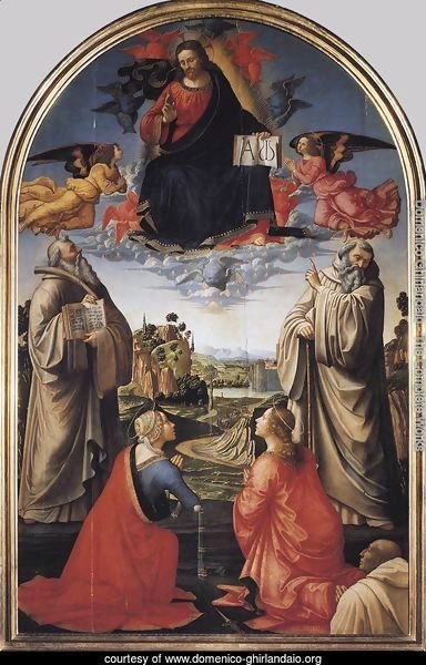 Christ in Heaven with Four Saints and a Donor c 1492
