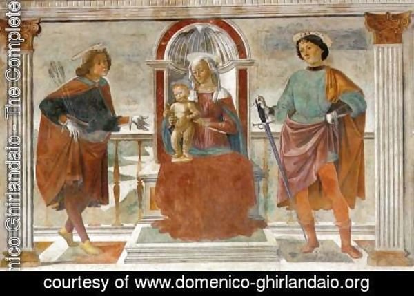 Domenico Ghirlandaio - Madonna and Child with St Sebastian and St Julian c. 1473