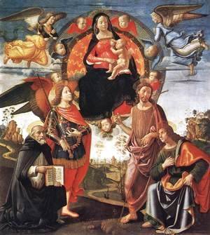 Domenico Ghirlandaio - Madonna in Glory with Saints 1490-96