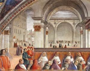 Domenico Ghirlandaio - Confirmation of the Rule (detail 2) 1482-85