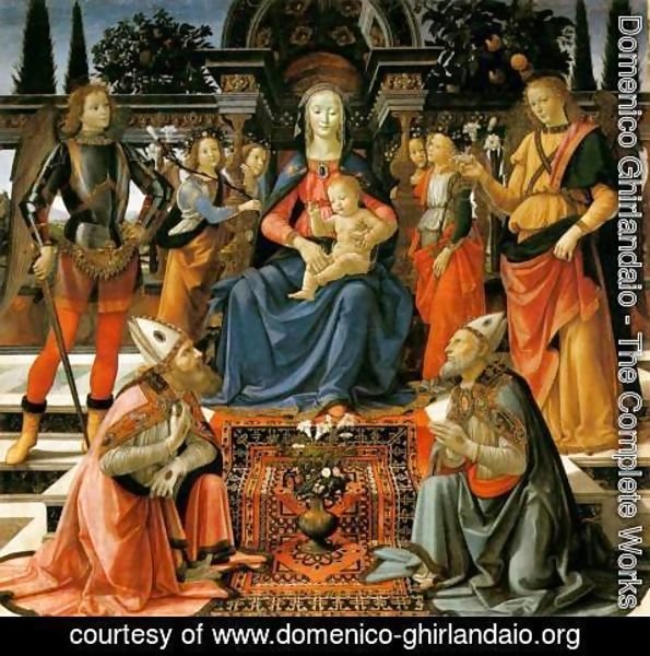Domenico Ghirlandaio - Madonna and Child Enthroned with Saints c. 1483