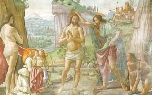 Domenico Ghirlandaio - The Baptism of Christ (detail) 1485-90